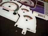 1996-1998 Ford Mustang GT V8 White Face Glow Through Gauges With Red Accent