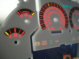 94-95 Ford Mustang V6 Km White Face Glow Through Gauges Red 2010171RKM