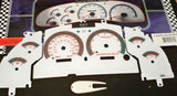 1996-1998 Ford Mustang GT V8 White Face Glow Through Gauges With Red Accent