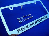05 06 07 Ford Five Hundred Chrome Metal License Plate Frame With Logo Caps