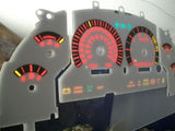 94-95 Ford Mustang V6 Km White Face Glow Through Gauges Red 2010171RKM