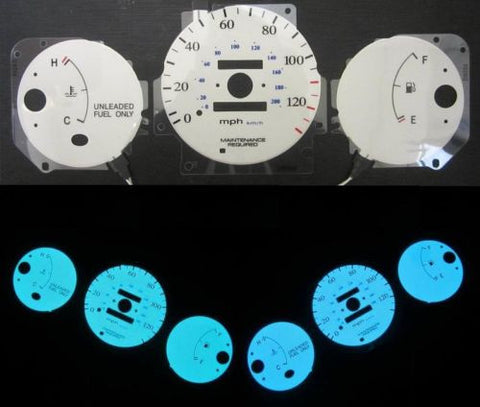 1996-2000 Honda Civic DX Manual Transmission Glow Gauges For Cluster Blue Green