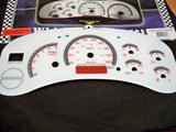 Kilometers 180KPH Sierra Yukon White Face Glow Through Gauges For Cluster Red