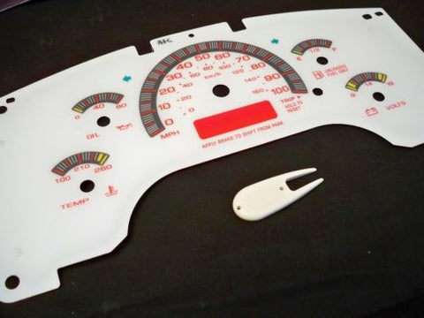 1996-2004 GMC Savana Safari Chevy Astro Express Glow Through White Face Gauges