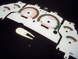 1996-1998 Ford Mustang GT V8 White Face Glow Through Gauges With Red Accent