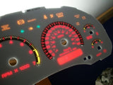 1998-2002 Chevy S10 Blazer White Face Glow Through Gauges In Kilometers KPH Red