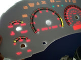 1998-2002 Chevy S10 Blazer White Face Glow Through Gauges In Kilometers KPH Red