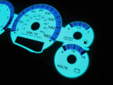 1998-2002 Chevy S10 AT White Face Glow Gauges With RPM Tachometer Kilometers KPH