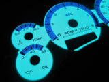 1998-2002 Chevy S10 AT White Face Glow Gauges With RPM Tachometer Kilometers KPH