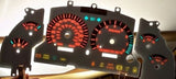 1996-1998 Ford Mustang GT V8 White Face Glow Through Gauges With Red Accent