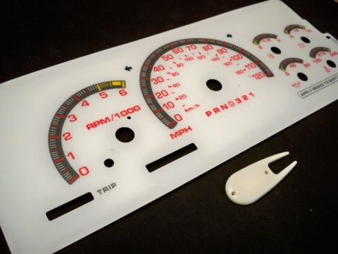 1999 2000 GMC Denali White Face Glow Through Gauges For Cluster Red Accent APC