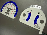 90 91 No RPM Honda Civic MT Manual White Face Cluster Glow Gauges No Tachometer