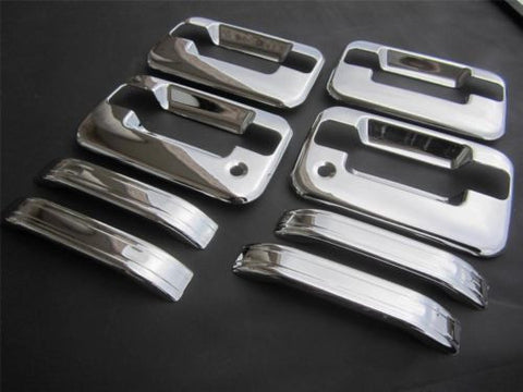 04-14 Ford F150 4 Door Chrome Handle Covers With Passenger Key Hole No Key Pad