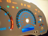 Kilometers 98-02 Chevy S10 Blazer White Face Glow Through Gauges Blue Accent APC