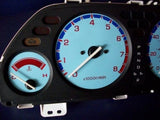 1990-1993 Acura Integra Cluster White Face Glow Through Gauges MT or AT Blue