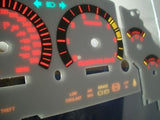 94-95 Ford Mustang V6 Km White Face Glow Through Gauges Red 2010171RKM