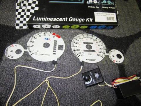 1997-2001 Automatic Transmission Honda Prelude White Face Glow Gauges Kit