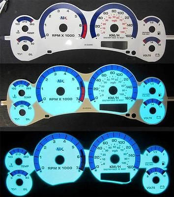 KPH 1998-2003 GMC Sonoma Chevrolet S10 & Blazer MT Stick White Face Glow Gauges