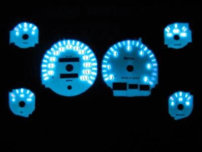 94-97 Dodge Ram 1500 2500 3500 Indiglo White Face Gauges Kit For Cluster