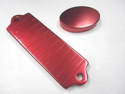 92-00 Honda Civic All Models Billet Battery Strap & Water Cap Cover Anodized Red