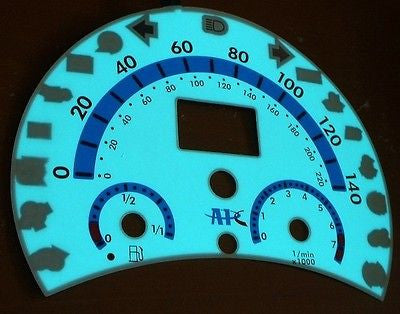98 99 00 01 02 03 04 VW Beetle Bug Volkswagen Automatic White Face Glow Gauges