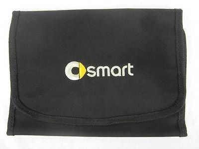 Operator's Manual Holder Case For SMART Car Black With Stitched Logo & Velcro