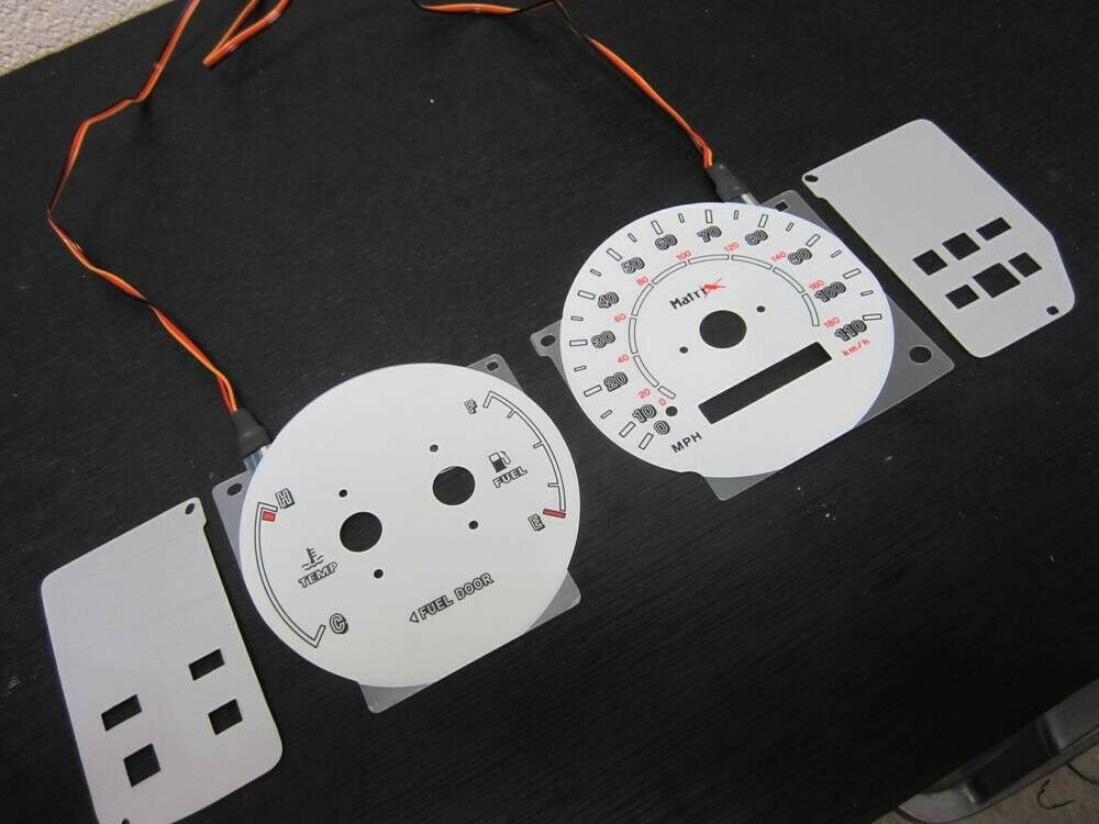98-02 TOYOTA COROLLA AT MT INDIGLO WHITE FACE GLOW GAUGES KIT W/NO RPM