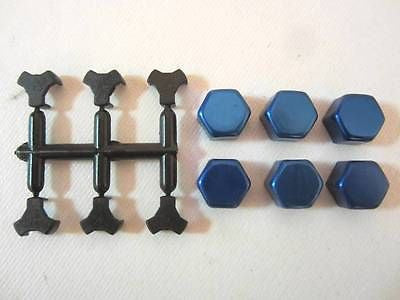 Spectre Blue Hexagon Bolt Caps With Retainers Fits 7/16 Inch Bolt Heads