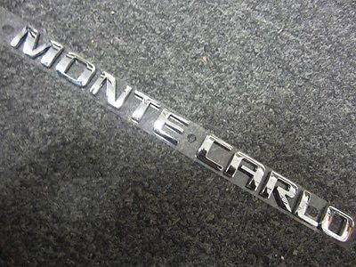 Chevy Monte Carlo Trunk Rear Chrome Emblem Name Plate Badge OEM GM # 10340236