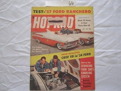 Hot Rod Magazine July 1957 '57 Ranchero '34 Ford '52 Chevy