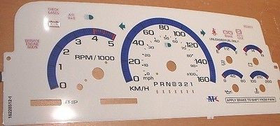 1995 Chevy Silverado GMC Suburban C/K In Kilometers KPH White Face Glow Gauges