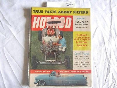 Hot Rod Magazine November 1957 Bonneville Speed Trials '55 Chevy Lister-Jag