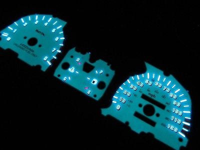 88-91 Honda Civic SI DX LX RT SE Wagon 5 Speed White Face Glow Gauges Gauge Kit