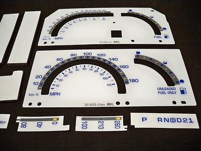 89 90 91 92 93 Metric KPH S10 Blazer Cluster White Face Glow Through Gauges Kit