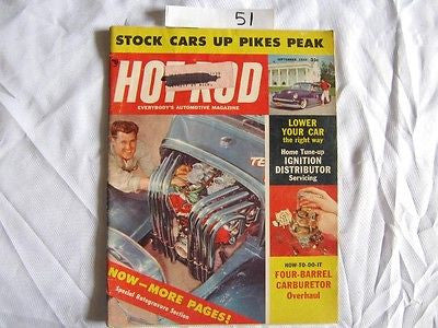 Hot Rod Magazine September 1957 '57 Ford '55 Bel Air '56 Chevy Pickup