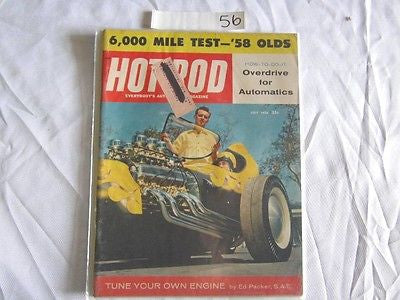 Hot Rod Magazine July 1958 Oldsmobile Rocket Flathead Merchero '50 Ford