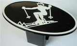 OEM Truck/SUV Trailer Receiver 2" Hitch Cover Plug w/ Skiing Skier Black/White