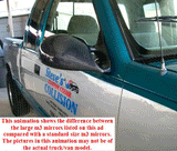 Dodge Dakota 1997-2001 Black Large Tinted Glass Street Legal M3 Mirrors Mirror