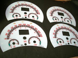 KPH 4 VW Beetle Bug White Face AT Glow Through Gauges