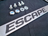 Ford Escape Chrome License Plate Frame Engraved Black w/ Logo Screw Caps