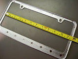 02-19 Cadillac Escalade Chrome Engraved Metal License Plate Frame w/ Logo Caps