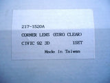 1992-1995 Civic 2DR 3DR Clear Chrome Parking Corner Lights Lamps Lenses Set NEW