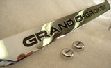 Jeep Liberty Chrome License Plate Frame Black Lettering w/ Logo Screw Caps