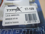 1997-2001 Mitsubishi Mirage M3 Mirrors White LED Side View Manual Mirror Set