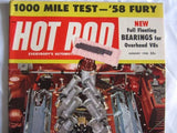 Hot Rod Magazine January 1958 '58 Fury Thunderbird Flyer '56 Merc '51 Chevy