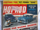 Hot Rod Magazine January 1957 '57 Ford 500 '41 Ford '54 Olds V8 '57 Merc