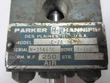 Used Parker C-2A 14 1.5" Bore 1" Stroke 250 PSI Air Heavy Duty Pneumatic Cylinder