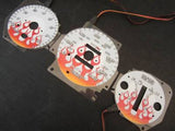 96-00 Honda Civic EX LX SI Automatic AT Flamed White Face Glow Gauges 140mph