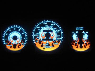 96-00 Honda Civic EX LX SI Automatic AT Flamed White Face Glow Gauges 140mph