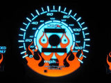 96-00 Honda Civic DX Automatic AT Transmission Flamed White Face Glow Gauges Kit